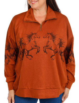 Thumbnail 1: Anneliese Women's Plus Quarter Zip Pullover  