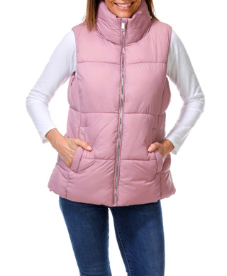 Thumbnail 1: Hawke & Co Women's 2 Pocket Zippered Wide Quilt Puffer Vest 