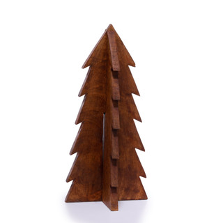 Thumbnail 1: GO HOME 2 Pc 16 in Wooden Slide Together Christmas Tree Decor 