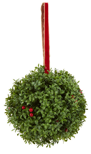 Thumbnail 1: Magical Season 12 in Artificial Hanging Christmas Berry Boxwood Ball   