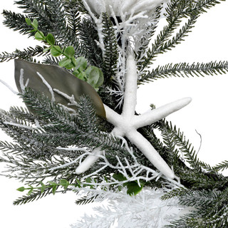 Thumbnail 2: Magical Season 20 In White Coastal Starfish Christmas Wreath 