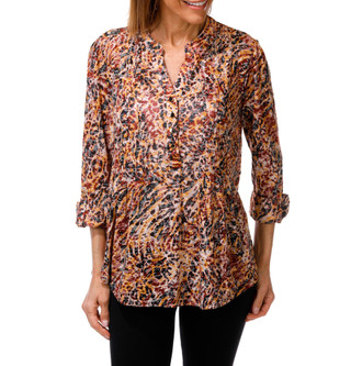 Thumbnail 1: Kate Park Women's Split Neck Studded Blouse 