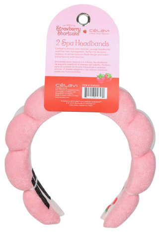 Thumbnail 4: CELAVI 2 Pk Handmade Strawberry Shortcake Spa Headbands  