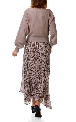 Thumbnail 2: TAYLOR Women's 2 Pc Sweater & Leopard Print Maxi Skirt 