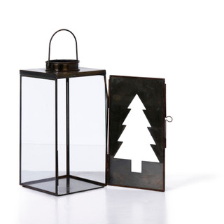 Thumbnail 2: TOTAL HOME LTD 11 in Glass Christmas Tree Lantern 