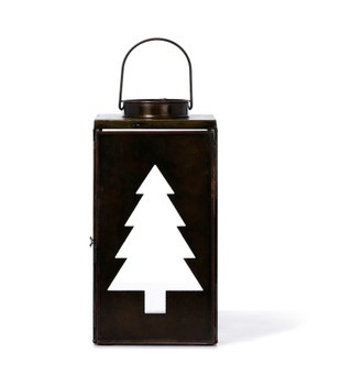 Thumbnail 1: TOTAL HOME LTD 11 in Glass Christmas Tree Lantern 