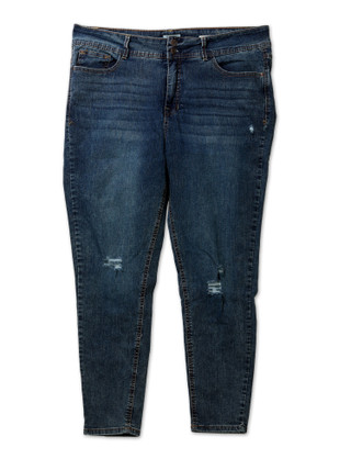 Thumbnail 1: Angels Forever Young Women's Plus Double Button Ripped Skinny Jeans 