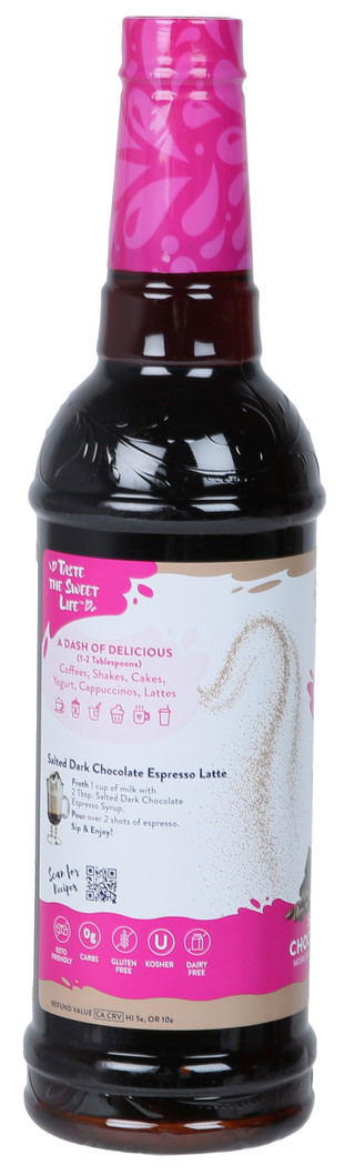 Thumbnail 2: Jordan's Skinny Mixes 25.4 oz Salted Dark Chocolate Espresso Syrup 