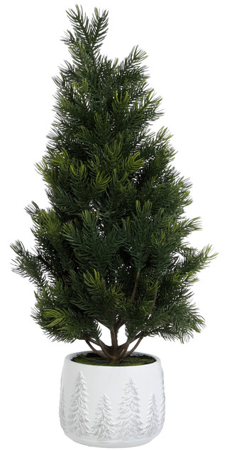 Thumbnail 1: Supreme Silk 24 in Holiday Pine Potted Tree  