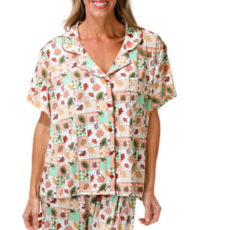 Thumbnail 2: Haute Dreamz Women's Plus 2 Pc Fall Pajama Pants Set  