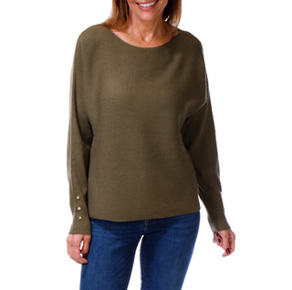 Thumbnail 1: RIO & RIAN Women's Long Sleeve Boat Neck Dolman Sweater  