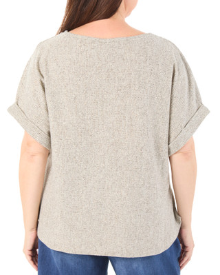 Thumbnail 2: MAX STUDIO Women's Plus Short Sleeve Rib Top 
