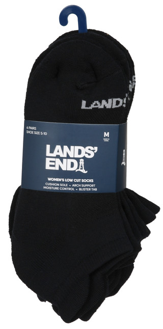 Thumbnail 1: Lands End Women's 6 Pk Cushion Low Cut Socks 
