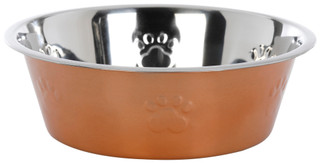 Thumbnail 1: Goofy Paws 10 In Round Copper Finish Dog Bowl  