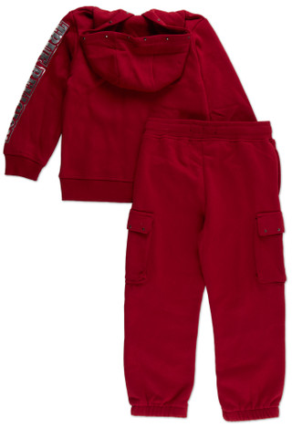 Thumbnail 2: True Religion Little Girls 2 Pc Fleece Zip Up Hoodie & Cargo Pants Set 