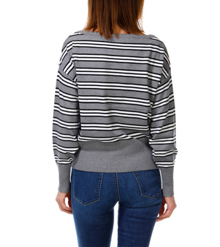 Thumbnail 3: BB Dakota Women's Long Sleeve Striped Knit Sweater 