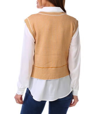 Thumbnail 2: RIO & RIAN Women's Long Sleeve Collared Button Up Vest Top 