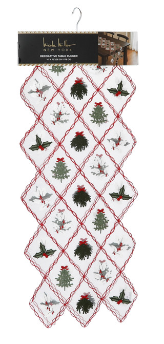 Thumbnail 1: Nicole Miller 14x70 Christmas Decorative Table Runner 