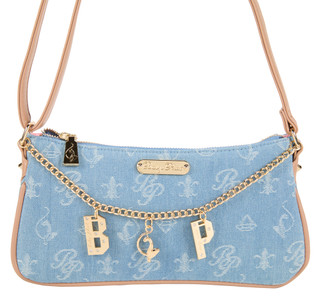 Thumbnail 1: Baby Phat Denim Crossbody with Logo Chain Bling 