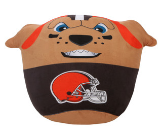 Thumbnail 1: NFL 14x14 Cleveland Browns Plushie Mascot Pillow 