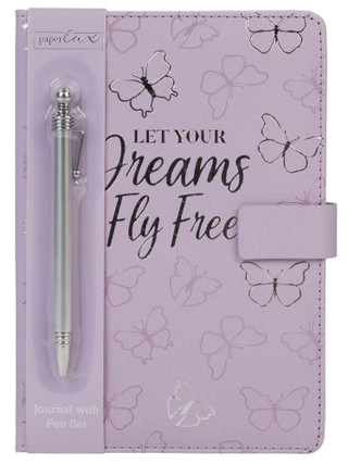 Thumbnail 1: Paper Lux 6x8 Dreams Fly Free Soft Cover Notebook w/ Pen  