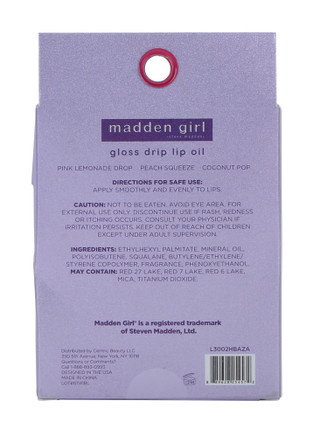 Thumbnail 2: Madden Girl 3 Pk Gloss Drip Lip Oils 