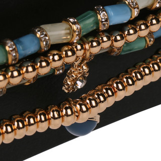 Thumbnail 2: RACHEL ROY 3 Row Gold Tone Beaded Stretch Bracelet 