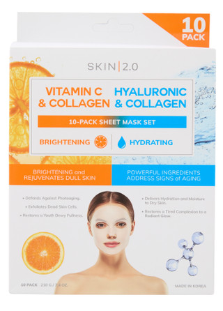 Thumbnail 1: Skin 2.0 10 Pk Brightening & Hydrating Facial Mask Sheets 