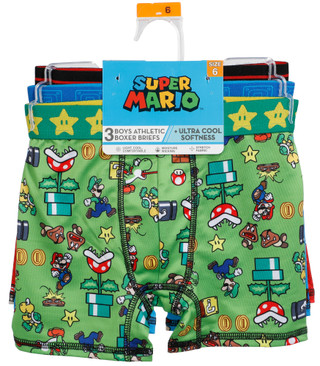 Thumbnail 1: Super Mario Boys 3 Pk Character Athletic Boxer Briefs 