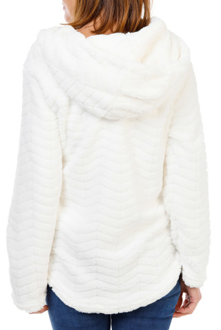 Thumbnail 2: Anneliese Women's Plush Chevron Hoodie Pullover  