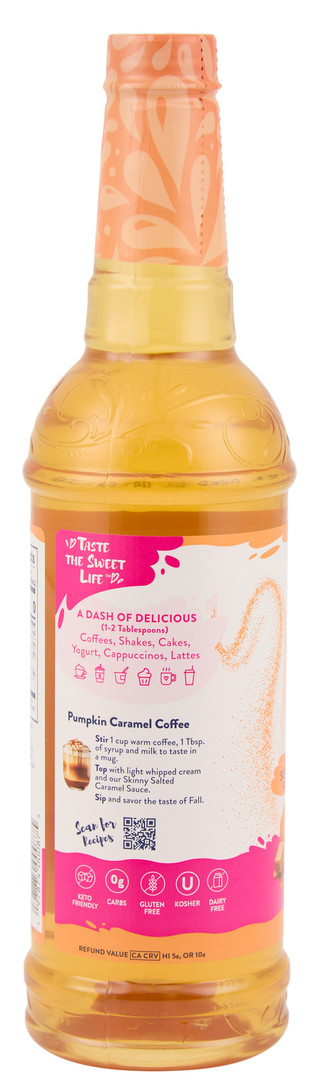 Thumbnail 2: Jordan's Skinny Mixes 25.4 oz Pumpkin Caramel Skinny Syrup 
