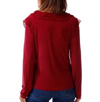 Thumbnail 1: Tommy Hilfiger Women's Long Sleeve Flutter V-Neck Blouse 