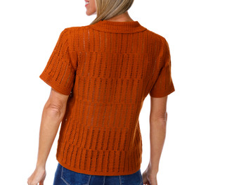 Thumbnail 1: Spartina 449 Women's Short Sleeve Chantel Crochet Polo 
