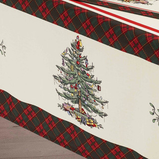 Thumbnail 3: Spode 60x120 Christmas Tree Tartan Oblong Tablecloth 