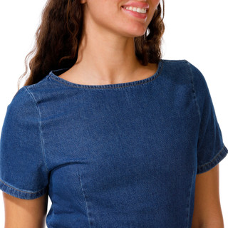 Thumbnail 2: JAPNA Junior's Short Sleeve Denim Side Buckle Dress 