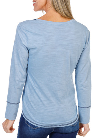 Thumbnail 1: Blue Sol Women's Long Sleeve V-Neck Luxey Tee  
