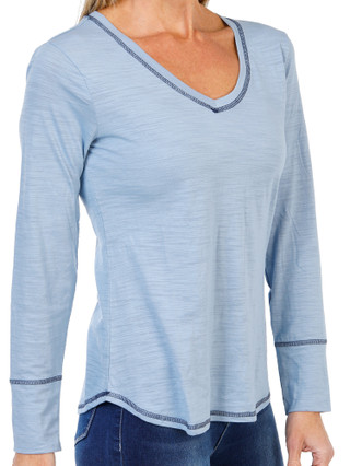 Thumbnail 3: Blue Sol Women's Long Sleeve V-Neck Luxey Tee  