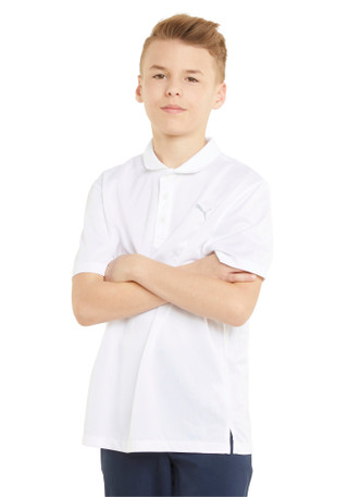 Thumbnail 1: Puma Golf Big Boys' Essential Polo Shirt - Bright White 