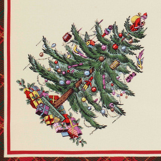 Thumbnail 3: Spode 4 Pk Christmas Tree Tartan Napkins 