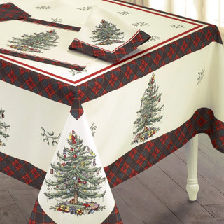 Thumbnail 4: Spode 4 Pk Christmas Tree Tartan Napkins 
