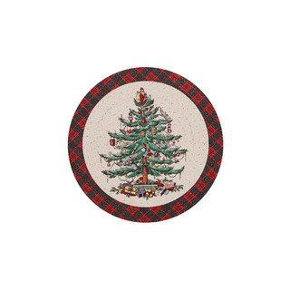 Thumbnail 4: Spode 4 Pk Christmas Tree Tartan Round Placemats 