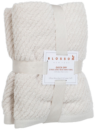 Thumbnail 1: BLOSSOM 2 Pk Mini Cross Rib Textured Hand Towels  