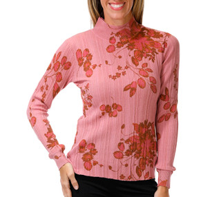 Thumbnail 1: Spartina 449 Women's Long Sleeve Mock Neck Floral Top 