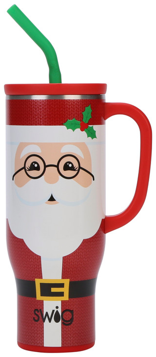 Thumbnail 1: Swig 30 oz Christmas Santa Stainless Steel Mega Mug  