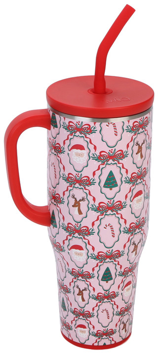 Thumbnail 1: Swig 40 oz Christmas Cameos Stainless Steel Mega Mug   