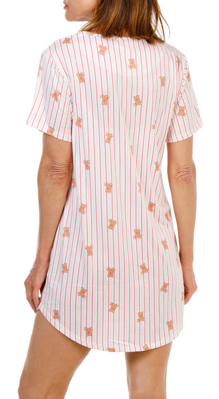 Thumbnail 3: FLORA Women's Short Sleeve Printed Night Shirt 