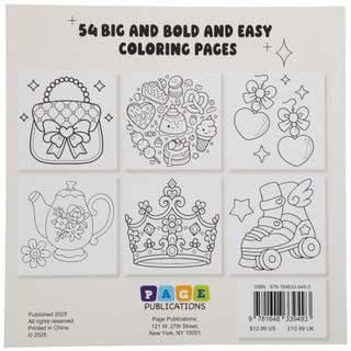 Thumbnail 1: Page Publications Sweet Things 54 Page Bold And Easy Coloring Book For Kids  