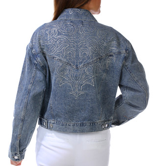 Thumbnail 2: Vigoss Women's Western Bling Rhinestone Denim Jacket 