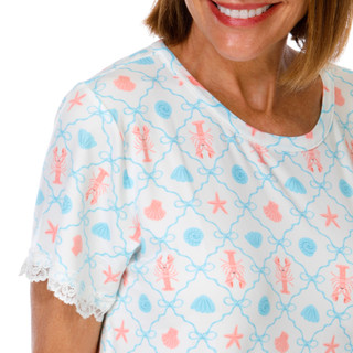 Thumbnail 3: FLORA Women's Short Sleeve Nightshirt 