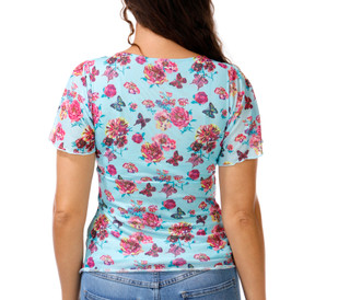 Thumbnail 1: Madden Girl Juniors Cinched Front Floral V Neck Top  